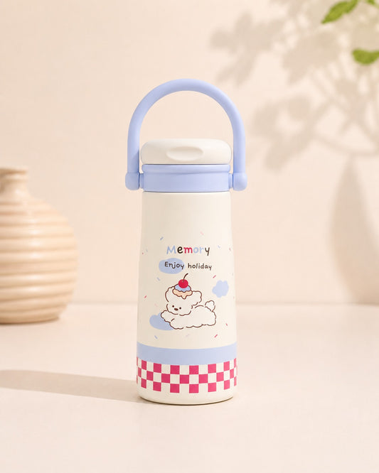 Botella kawaii asa - acero inoxidable